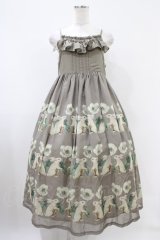 Perla nell' ostrica / うさぎポピー無地キャミワンピース  チャコールグレー H-25-10-20-1048-EL-OP-KB-ZH