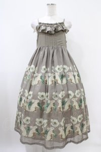 Perla nell' ostrica / うさぎポピー無地キャミワンピース  チャコールグレー H-25-10-20-1048-EL-OP-KB-ZH