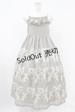 画像1: Perla nell' ostrica / うさぎポピー無地キャミワンピース  チャコールグレー H-25-10-20-1048-EL-OP-KB-ZH