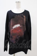CIVARIZE / Lipプリントカットソー 46 黒 H-25-10-20-1053-GO-TO-KB-ZH