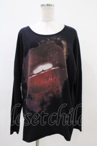 CIVARIZE / Lipプリントカットソー 46 黒 H-25-10-20-1053-GO-TO-KB-ZH