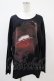画像1: CIVARIZE / Lipプリントカットソー 46 黒 H-25-10-20-1053-GO-TO-KB-ZH (1)