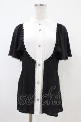 MIHO MATSUDA / ブラウス・ミウル M ブラック×ホワイト H-25-10-20-1054-GO-BL-KB-ZH