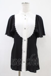 MIHO MATSUDA / ブラウス・ミウル M ブラック×ホワイト H-25-10-20-1054-GO-BL-KB-ZH