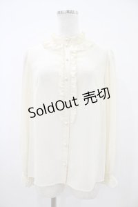 Leur Getter / ハイネックシフォンブラウス  アイボリー H-25-10-20-1057-LU-BL-KB-ZH