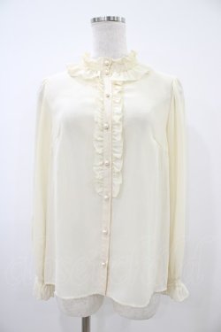 画像1: Leur Getter / ハイネックシフォンブラウス  アイボリー H-25-10-20-1057-LU-BL-KB-ZH