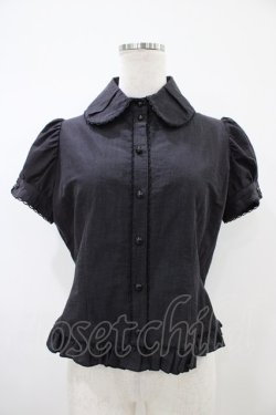 画像1: MARBLE / バラコサージュ付きクラシカルタイブラウス  ブラック H-25-10-20-1059-GO-BL-KB-ZH