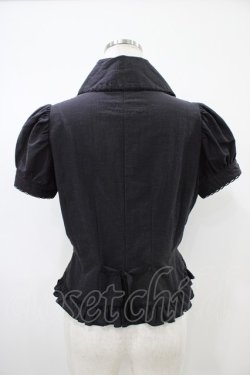 画像2: MARBLE / バラコサージュ付きクラシカルタイブラウス  ブラック H-25-10-20-1059-GO-BL-KB-ZH