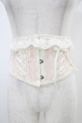 MR corset / レース切替ショートコルセット  オフ×ピンク H-25-10-20-1019-PU-ZA-KB-ZH