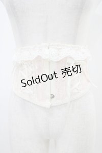 MR corset / レース切替ショートコルセット  オフ×ピンク H-25-10-20-1019-PU-ZA-KB-ZH