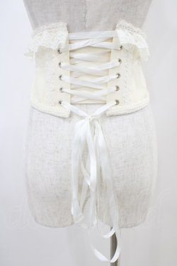 画像2: MR corset / レース切替ショートコルセット  オフ×ピンク H-25-10-20-1019-PU-ZA-KB-ZH