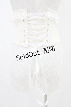 画像2: MR corset / レース切替ショートコルセット  オフ×ピンク H-25-10-20-1019-PU-ZA-KB-ZH