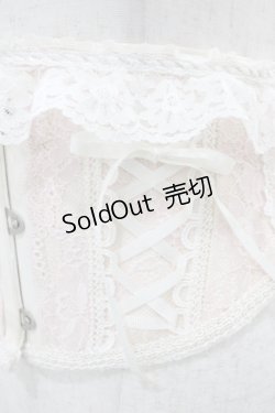 画像3: MR corset / レース切替ショートコルセット  オフ×ピンク H-25-10-20-1019-PU-ZA-KB-ZH