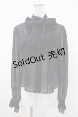 Moi-meme-Moitie / コフィンレースリボンブラウス  黒×黒 H-25-10-20-1026-MO-BL-KB-ZH