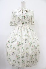 Melody BasKet / 植物図鑑ボウタイワンピース M アイボリー H-25-10-20-1029-LO-OP-KB-ZH
