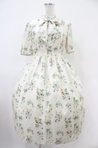 Melody BasKet / 植物図鑑ボウタイワンピース M アイボリー H-25-10-20-1029-LO-OP-KB-ZH