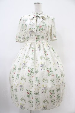 画像1: Melody BasKet / 植物図鑑ボウタイワンピース M アイボリー H-25-10-20-1029-LO-OP-KB-ZH
