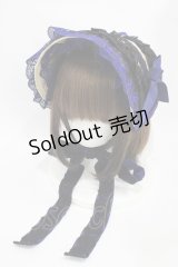 Moi-meme-Moitie / タイニーローズレースリネンヘッドドレス  黒×青 H-25-10-20-1004-MO-AC-KB-ZH