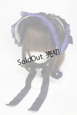 画像1: Moi-meme-Moitie / タイニーローズレースリネンヘッドドレス  黒×青 H-25-10-20-1004-MO-AC-KB-ZH