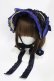 画像1: Moi-meme-Moitie / タイニーローズレースリネンヘッドドレス  黒×青 H-25-10-20-1004-MO-AC-KB-ZH (1)