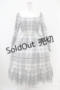 Melody BasKet / Melodyタータンティアードワンピース M グレー H-25-10-20-1031-LO-OP-KB-ZH