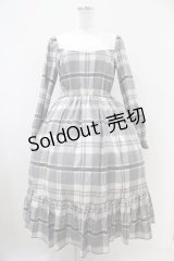 Melody BasKet / Melodyタータンティアードワンピース M グレー H-25-10-20-1031-LO-OP-KB-ZH