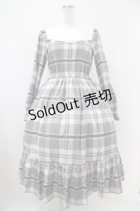 Melody BasKet / Melodyタータンティアードワンピース M グレー H-25-10-20-1031-LO-OP-KB-ZH