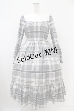 画像1: Melody BasKet / Melodyタータンティアードワンピース M グレー H-25-10-20-1031-LO-OP-KB-ZH