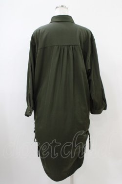 画像2: axes femme / 袖レースアップシャツワンピース M グリーン H-25-10-21-028-AX-OP-NS-ZH