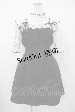 画像1: Rojita / ハートドットレースアップ半袖ワンピース Free ブラック H-25-10-21-032-LO-OP-NS-ZH