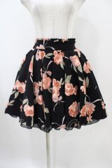 mille fille closet by LODISPOTTO / ロイヤルビッグローズスカート S ブラック H-25-10-21-037-LO-SK-NS-ZH