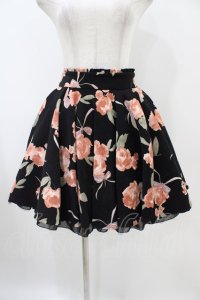 mille fille closet by LODISPOTTO / ロイヤルビッグローズスカート S ブラック H-25-10-21-037-LO-SK-NS-ZH
