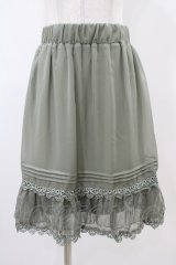 axes femme / シフォンスカート M グリーン H-25-10-21-041-AX-SK-NS-ZH