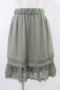 axes femme / シフォンスカート M グリーン H-25-10-21-041-AX-SK-NS-ZH