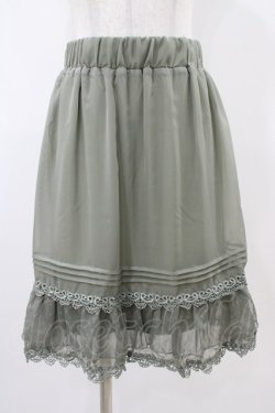 画像1: axes femme / シフォンスカート M グリーン H-25-10-21-041-AX-SK-NS-ZH