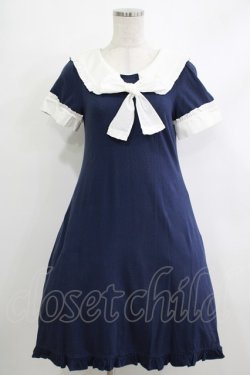 画像1: BABY,THE STARS SHINE BRIGHT / リボンタイつきセーラーワンピース Free ネイビー H-25-10-21-1026-BA-OP-NS-ZH