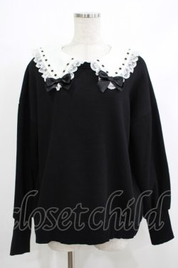 画像1: Secret Honey / フリルセーラー裏起毛トップス Free ブラック H-25-10-21-1056-CA-TO-NS-ZH