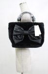 画像1: axes femme / リボンデザインファーバッグ  ブラック H-25-10-21-1061-AX-BG-NS-ZH (1)