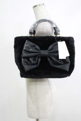 axes femme / リボンデザインファーバッグ  ブラック H-25-10-21-1061-AX-BG-NS-ZH