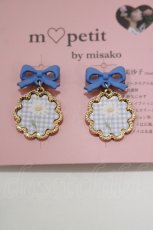 画像2: m petit by misako / AMリボンフラワーイヤリング  サックス H-25-10-21-1070-LO-AC-NS-ZH (2)
