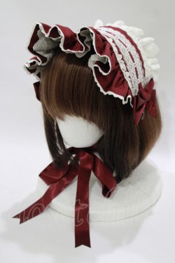 画像1: ALICE and the PIRATES / My Dear Dollフリルヘッドドレス  ボルドー H-25-10-21-1071-PA-AC-NS-ZH
