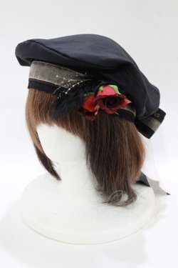 画像1: ALICE and the PIRATES / 聖歌隊ベレー帽  ブラック H-25-10-21-1076-PA-AC-NS-ZH