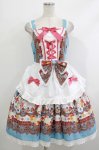 画像1: BABY,THE STARS SHINE BRIGHT / Pastoral Decoration Palette柄エプロンジャンパースカート Free ターコイズ H-25-10-21-1009-BA-OP-NS-ZH (1)