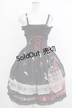 画像1: ALICE and the PIRATES / The END of immortal EDEN柄ジャンパースカートI Free ブラック H-25-10-21-1014-PA-OP-NS-ZH