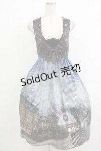 ALICE and the PIRATES / The Wizarding platform〜蒸気機関と霧の街の幻〜柄ジャンパースカートII Free ネイビー H-25-10-21-1015-PA-OP-NS-ZH