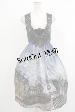 画像1: ALICE and the PIRATES / The Wizarding platform〜蒸気機関と霧の街の幻〜柄ジャンパースカートII Free ネイビー H-25-10-21-1015-PA-OP-NS-ZH