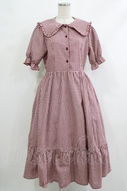 画像1: m petit by misako / AM*ギンガムCHKワンピース L レッド H-25-10-21-1017-LO-OP-NS-ZH