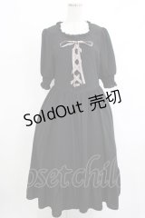 m petit by misako / AMレースアップワンピース L ブラック H-25-10-21-1019-LO-OP-NS-ZH