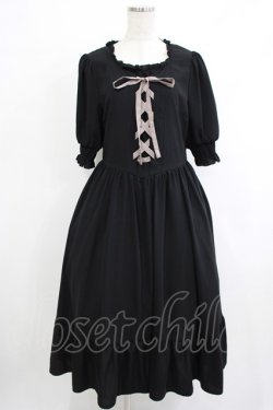 画像1: m petit by misako / AMレースアップワンピース L ブラック H-25-10-21-1019-LO-OP-NS-ZH