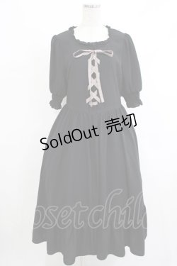 画像1: m petit by misako / AMレースアップワンピース L ブラック H-25-10-21-1019-LO-OP-NS-ZH
